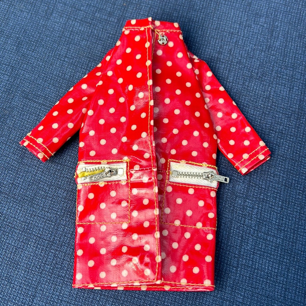 Vintage 1969 Francie Doll Polka dot Raincoat. #1255  "Polka Dots 'n  Raindrops"